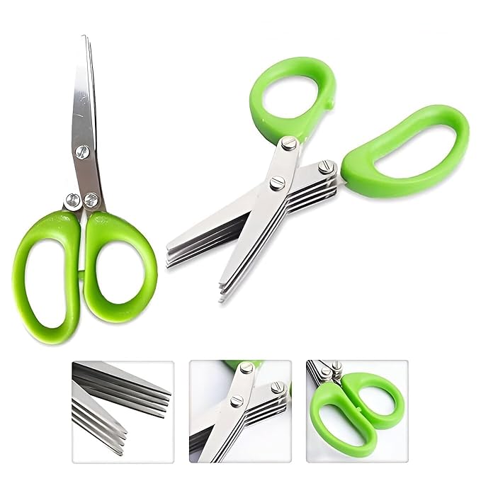 5-Blade Herb Scissors – Multi-Blade Kitchen Scissors for Fast Herb & Vegetable Cutting | Stainless Steel