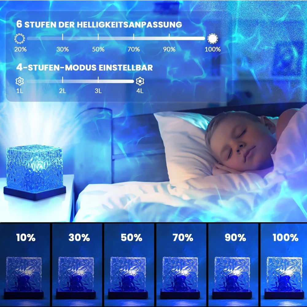 RGB Crystal Cube Aurora Night Light with Remote Control – 16 Color Changing LED Mood Lamp