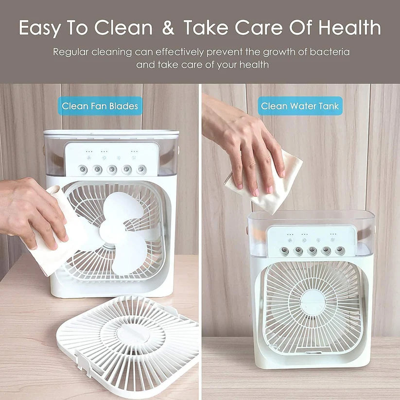Portable Mini Air Cooler Fan with 5 Mist Spray Modes & 600ml Water Tank