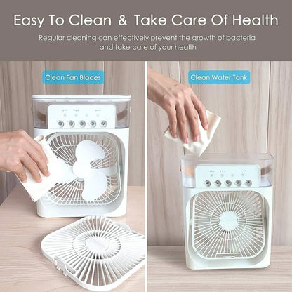 Portable Mini Air Cooler Fan with 5 Mist Spray Modes & 600ml Water Tank