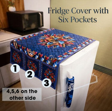 5-Piece Quilted Fridge Cover Set with 10 Free Storage Bags
