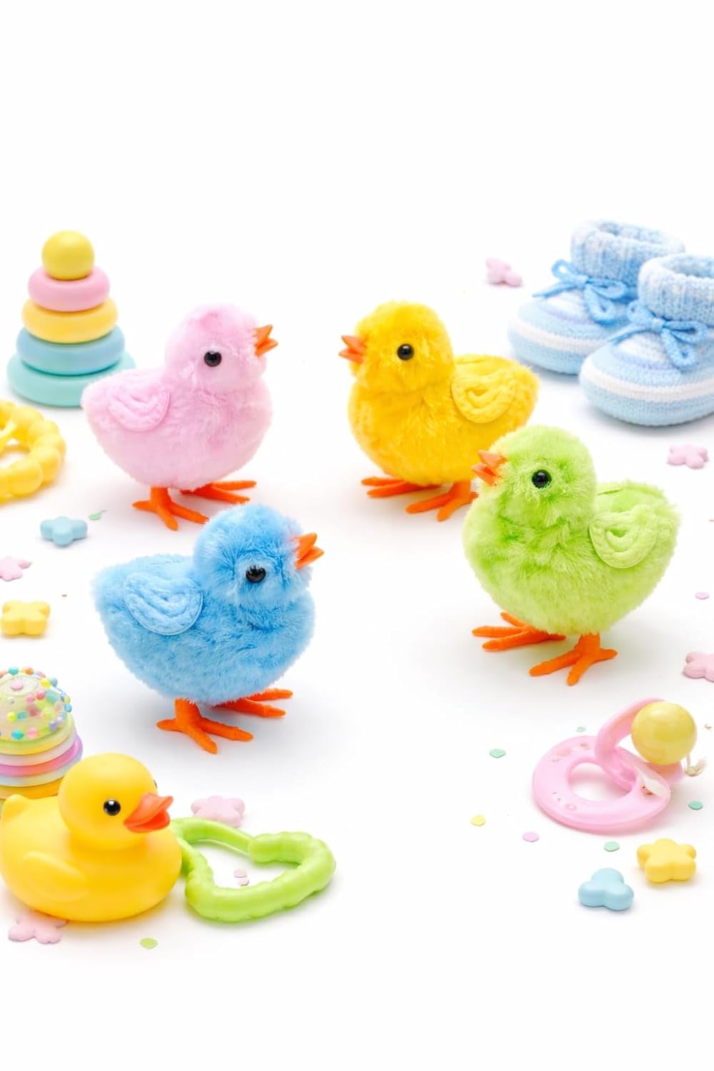 Cute Wind-Up Walking Chick Toy – Soft Plush Baby Toy | Colorful Clockwork Chick for Kids