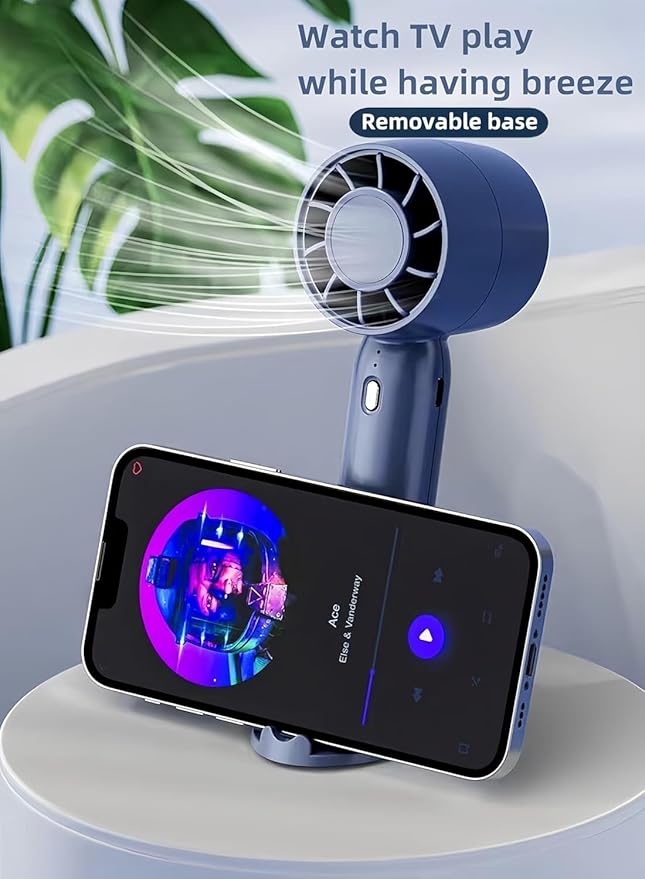 Portable Rechargeable Mini Handheld Fan with Phone Stand