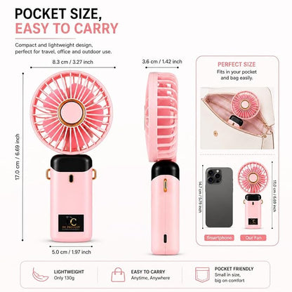 Portable Rechargeable Mini Handheld Fan – USB Charging, 3 Speed Modes