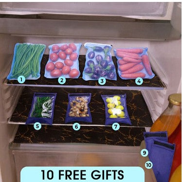 5-Piece Quilted Fridge Cover Set with 10 Free Storage Bags