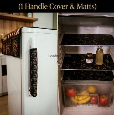 5-Piece Quilted Fridge Cover Set with 10 Free Storage Bags