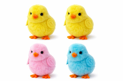 Cute Wind-Up Walking Chick Toy – Soft Plush Baby Toy | Colorful Clockwork Chick for Kids