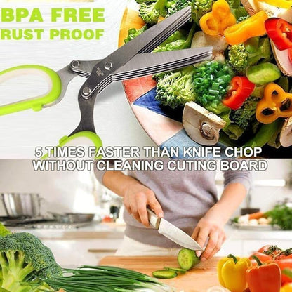 5-Blade Herb Scissors – Multi-Blade Kitchen Scissors for Fast Herb & Vegetable Cutting | Stainless Steel