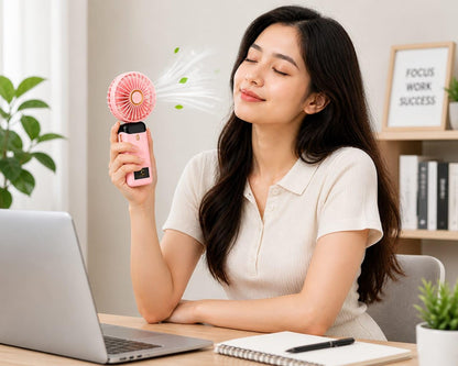 Portable Rechargeable Mini Handheld Fan – USB Charging, 3 Speed Modes