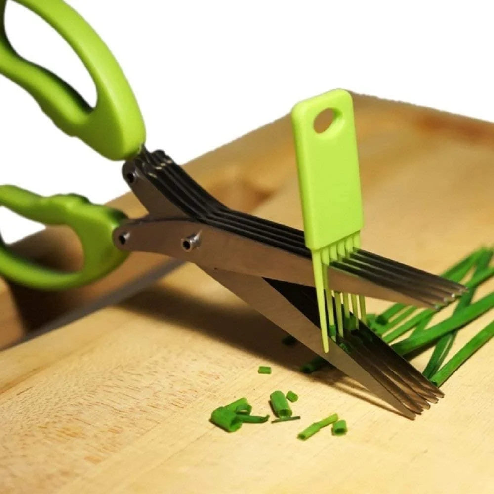 5-Blade Herb Scissors – Multi-Blade Kitchen Scissors for Fast Herb & Vegetable Cutting | Stainless Steel