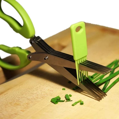 5-Blade Herb Scissors – Multi-Blade Kitchen Scissors for Fast Herb & Vegetable Cutting | Stainless Steel