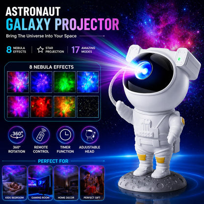 Astronaut Galaxy Star Projector with Remote Control – LED Nebula Night Light for Bedroom & Home Décor