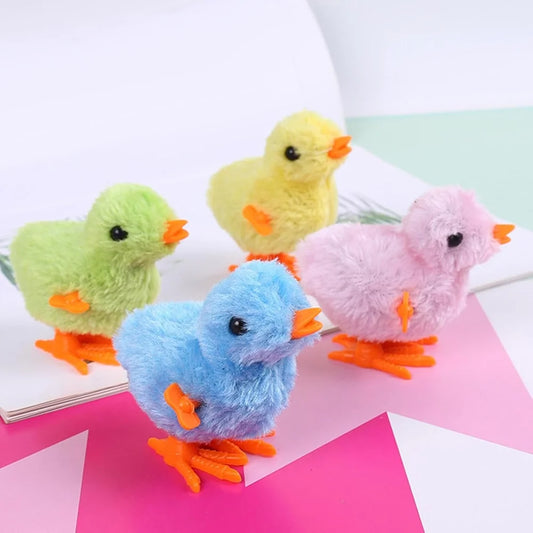 Cute Wind-Up Walking Chick Toy – Soft Plush Baby Toy | Colorful Clockwork Chick for Kids