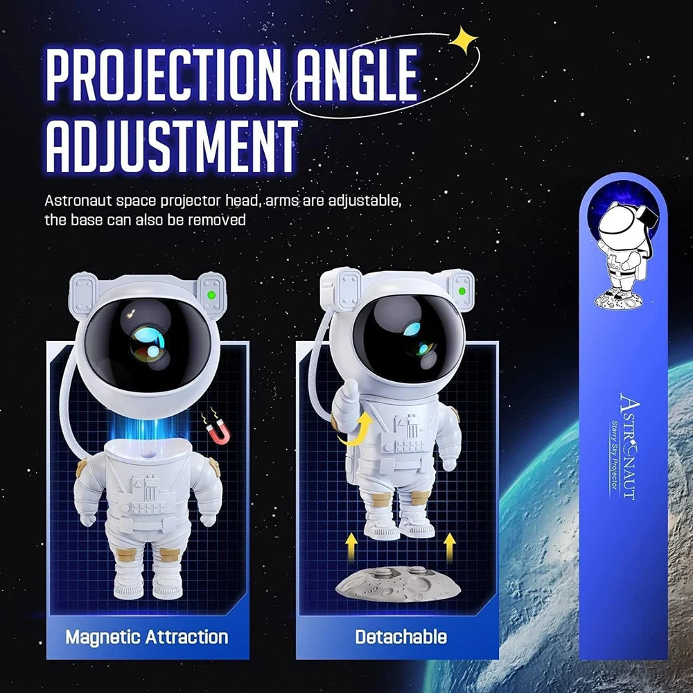 Astronaut Galaxy Star Projector with Remote Control – LED Nebula Night Light for Bedroom & Home Décor