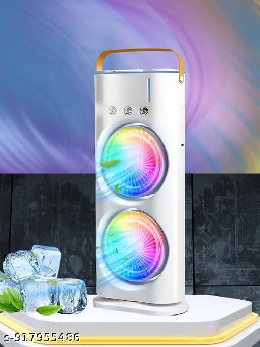 Rechargeable Portable Air Cooler Fan with Remote Control & Mist Spray