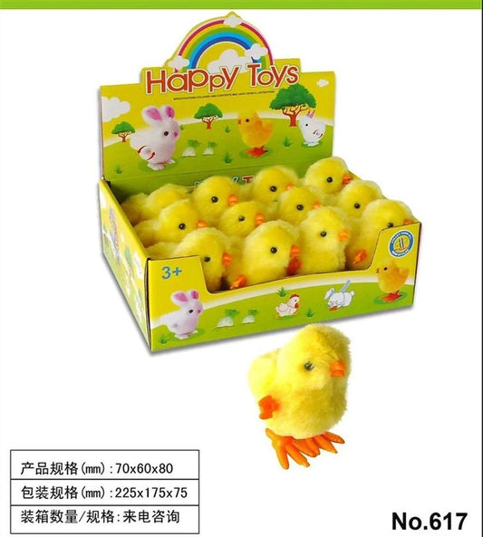 Cute Wind-Up Walking Chick Toy – Soft Plush Baby Toy | Colorful Clockwork Chick for Kids