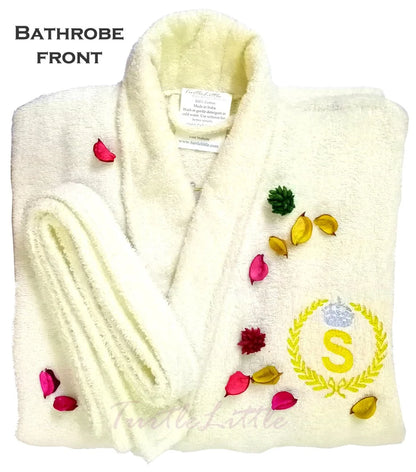 Kids Hooded Bathrobe – Custom Name Soft Fleece Bath Gown with Embroidered Cartoon Design